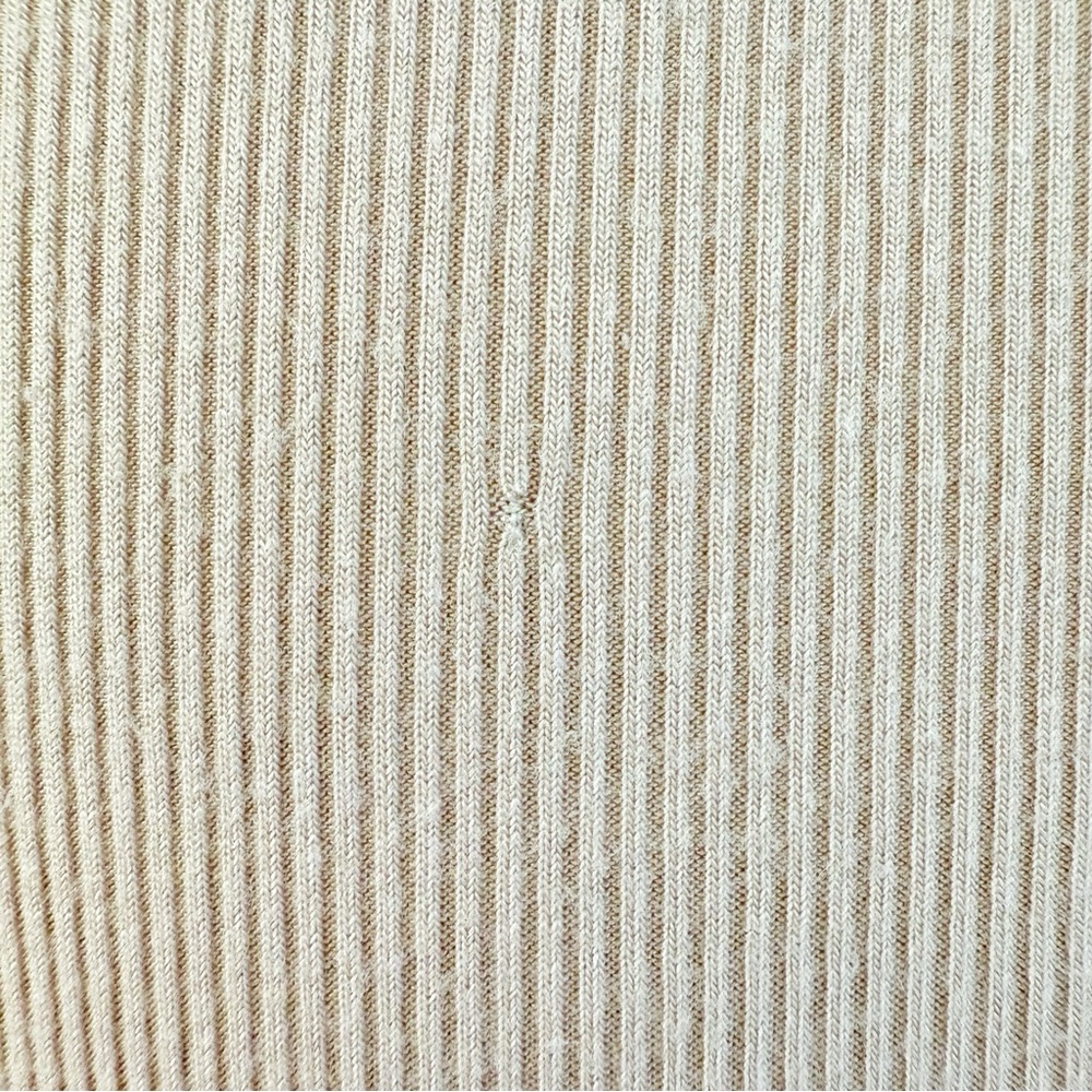 JOAH BROWN BEIGE TAN RIBBED HALF ZIP MOCK NECK LONG SLEEVE TOP - Picture 7 of 13